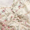 Elegante diseñador de pasarela Floral impreso bordado Midi verano vestido de mujer de manga corta túnica Casual fiesta Vestidos 210601