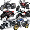 Motorcykel Modell Byggnadsblock Moto Racing Motorbike City Vehicle Set Off Road Moc Kits Kids Construction Toys Q0624