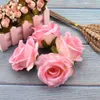 30pcs 7CM Artificial White Rose Silk Flower Heads For Wedding Decoration DIY Wreath Gift Box Scrapbooking Craft Fake Flowers 210706