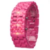 Horloges Led Digitale Horloges Iron Samurais Plastic Armband Lava Horloge Uur Heren Automatische Lichtgevende Klok Waterdicht Mechanical227b