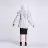 Manteau à capuche mi-long en fausse fourrure pour femme, chaud et Slim, à la mode, manches longues, simple boutonnage, 2022