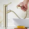 Bathroom Basin Faucet Pull Out Spray Nozzle Cold Solid Brass 360 Degree Rotating Sink Mixer Tap Single Handle Rose Gold9239418