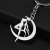 Classic Anime Sailor Moon Keychain Silvery Figure Tsukino Usagi Pendant Keyrings Jewelry Fashion Car Key Chain for Holder