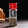 2oz / 60ml plastspiceburkar Flaskor 2,7 oz / 80ml Tomma krydda behållare med rött lock för kryddor Saltpepparpulver