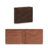 2023 Plånbok Mens plånböcker Kvinnor Handväska Laptop Card Holder Coin Purse Key Pouch Womens Clutch Brown Flower Leather 60895 61895 Dammväska och låda 12/10/2cm #A01