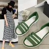 Flat Sandals Women 2024 Summer New Korean Casual Fashion Ladies Shoes Soft Sole Waterproof Beach Sandaler Kvinnliga tofflor Simple