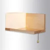 Wall Lamps Nordic Wood Bathroom Mirror Headlights Placement Bedside Bedroom Living Room Sconce Light Belt Switch Luminaires