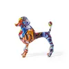 クリエイティブカラー2pcs /セット塗装落書きプードルアート犬の装飾ホームエントランスワイン内閣オフィスの装飾樹脂工芸品210924