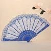 Kant vouwen dance fan ambachtelijke geschenken rozen bloem ontwerp plastic frame zijde hand fans rrb13436