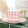 Light Luxury British Ceramic Coffee Mug European Small Cup & Saucer Set Home Breakfast Afternoon Flower Tea Gift Mugs