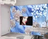 Blue Silk Flower 3d Wallpaper Home Improvement Modern Mural Wallpapers Digital Print Painting Classic Wall Papers