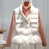 Outono inverno mulheres ultra luz down colete branco jaqueta de pato branco casaco curto parka senhoras sleeveless weistcoat 210909