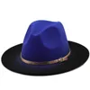 Fedoras Bulk Feel Fedora Hat for Women Men Ladies Top Jazz Cap Woman Man Caps Kobietowe meloniki Kapeluje jesienne zima nowa cała 5268606