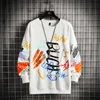 Singel Road Mens Crewneck Sweatshirt Graphic Harajuku Oversized Sweatshirts Male Japanese Streetwear Hip Hop Hoodie 220222