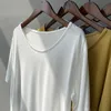 Moda Kadın T Shirt O-Boyun Polyester Streetwear Kore Siyah Kısa Kollu Tees Bayanlar Yaz Beyaz Giyim Tops 210625