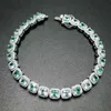 100% 925 Bracelet en Argent Sterling Tanzanite Vert Spinelle 5mm pierre Femmes Bracelet pour cadeau 210524