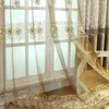Gardin draperier kinesisk stil lyx broderade gardiner för vardagsrum sovrum kaffe stygn blackout tyg färdig
