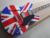 Half hollow jazz thin body electric guitar union Jack decals commemorative style8717375