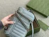 Le plus récent cuir matelassé noir argent matériel sacs à bandoulière célèbres dernier designer de mode cross body femmes sacs à main velours doublure en soie double mot G portefeuilles sac à main