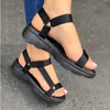 Plus Size Women's Sandals 2021 Summer New Rainbow Color Explosion Models Flat-bottomed Y0721