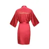Kvinnor satin sovkläder rompers kläder simulering silke badrock brud bridmaid robes dressing klänning röd rosa champagne s-xxl