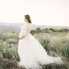 写真撮影妊娠中の女性長いドレスのためのかぎ針編みのレースチュールマテネシティドレス写真妊娠中の写真ロングドレスQ0713