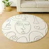 Geometryczne abstrakcja Drukowane drzwi wejściowe Mata 60 cm w średnicy okrągły dywanik Moda Home Decor Sypialnia Anti-Slip Foot Pad M0008 211109