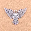 34st Antik Silver Bronze Plated Fly Skull Bat Charms Pendant DIY Halsband Armband Bangle Fynd 34 * 25mm