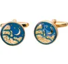 10pairs/lot Exquisit Blue Moon Cufflinks Copper Plating Cuff Links Mens Jewelry Accessory Whole