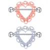 Autres 1 paire d'anneaux de barre de mamelon en cristal sexy, cœurs d'amour, anneau d'haltère, bijoux de perçage pour le corps IK88