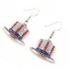 Hot New American Flag Fashion Style Ear Hook Jewelry Mujeres National Esmalte Zapatillas Forma Dangle Pendientes EEUU Flag Pendientes Regalo Q0709