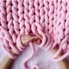1000g Thick Bulky Chunky Yarn For Hand Knitting Crochet Soft Big Cotton DIY Arm Roving Spinning Blanket Weaven Blankets & Swaddlin284m