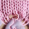 1000g Thick Bulky Chunky Yarn For Hand Knitting Crochet Soft Big Cotton DIY Arm Roving Spinning Blanket Weaven Blankets & Swaddling