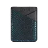 Mobile Phone Serpentine ID Card Pocket Adhesive Sticker Faux Leather Wallet Credit Back Bag