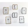 Frames en Mouldings Arts Crafts Gifts Drop Levering Creatieve Glas Drijvende Po Frame Nordic Metal Draad Desktop Afbeelding HOLD 1950 Y2