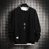 Mens Casual Sweatshirts Hoodie Mannen Fake Twee Stukken Multi Color O-hals Mode Harajuku Stijl Mannelijke Sweatshirt 210728