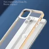 Transparent Acrylique Dur Antichoc Double Couleurs Téléphone étuis pour iphone 14 13 12 11 Pro Max XR XS X 8 7 6 Plus