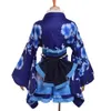 Japanese Yukata Kimono Costume Sonoda Umi Blue Anime Cosplay Robe