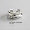 925 Sterling Silber Ringe für Frauen Bohemian Einstellbare Geometrische Unregelmäßige Ringe Übertrieben Neuheit Schmuck