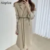 Neploe Coll Collar Krótki rękaw Solidna kurtka Kobiety Slim Talii Sashes Work Style Ol Coat Femme Spring New Blazer 210423