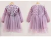 Mädchenkleider für Party und Hochzeit Herbst Laternenhülle Kinder Kleidung Spitze Perlen Prinzessin Kleiderkleid G1218