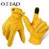 OZERO Moto Glove Goatskin Motorcycle Gloves Touch Screen Off-Road Mountain Bike Gloves Motocross Cycling Gloves H1022