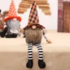 Party Favor Halloween decorations witch cloak hat faceless doll long leg Witch's Cape cap Halloween dwarf dolls Sea shipping T2I52384
