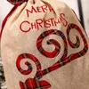 Pościel Santa Sack Christmas Gift Bag Red Plaid Closstring Torby Dekoracji Festiwalu 4807 Q2