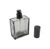 Flacons de parfum en verre carrés plats de 50 ml, flacon pulvérisateur de cosmétiques vides, vente en gros SN2735