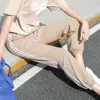 Pantalons pour femmes décontracté couleur unie Stiped pantalons de survêtement survêtement sport Version coréenne pantalons amples vêtements pantalons femmes Q0801