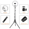26CM Led Ring Light Photography Tripod with Ring Light for Make Up Selfie Ring Light with Stand for Studio Outdoor Streaming