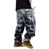 Mode camouflage jeans män casual denim byxor rakt lösa baggiga byxor streetwear kläder plus storlek 211108