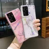 Laser Marble Phone Cases For Samsung Galaxy S21 Ultra S20 FE A21S A50 A70 S10 S9 S8 Plus Note 20 10 9 8 Soft IMD Cover