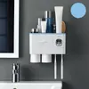 Acessórios para banheiro Organizer Ferramentas Conjunto de Toothbrush Titular Automático Dentífrico Dispensador Dispensador Toothbrush Wall Mount Rack 514 v2